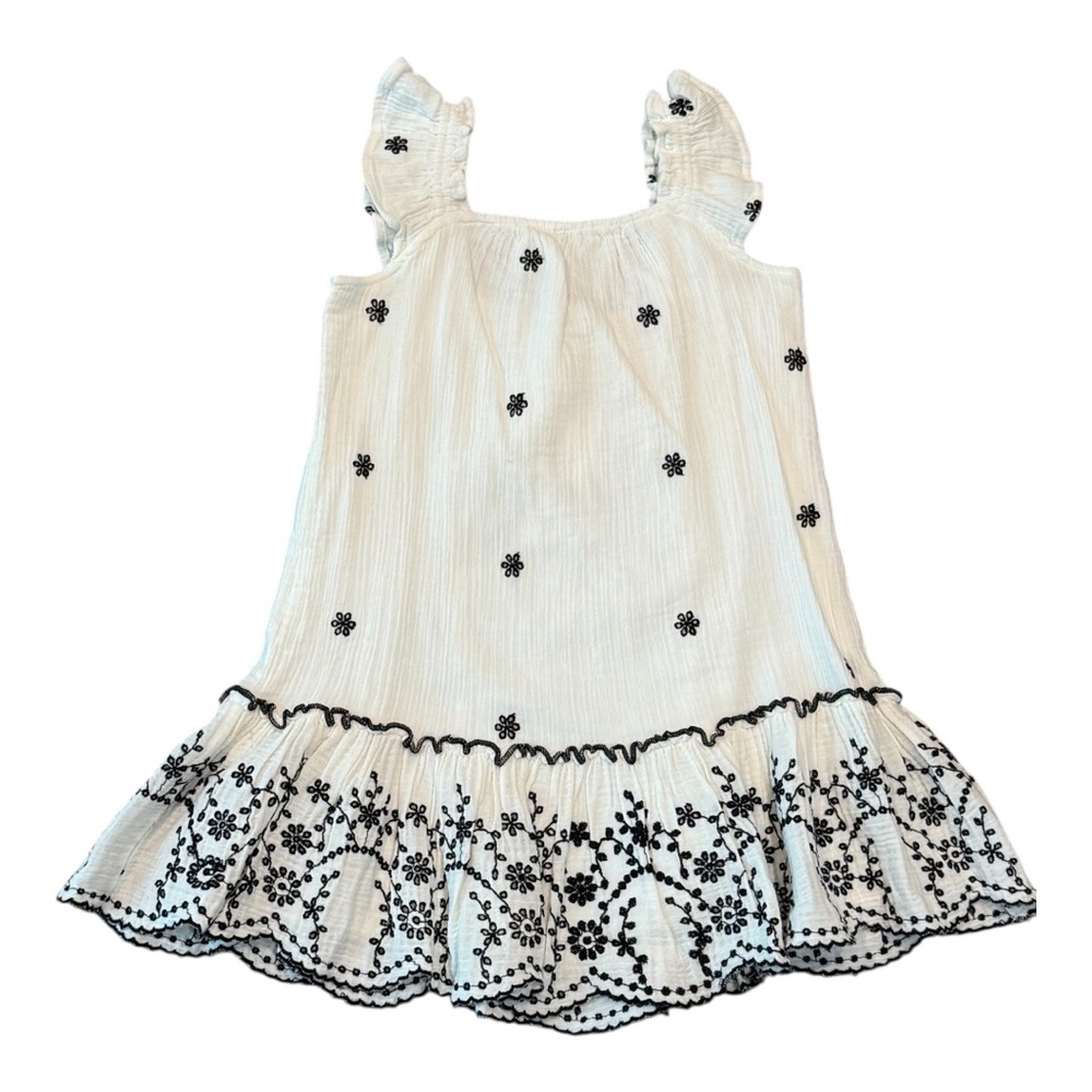 Zara white and black gauze dress